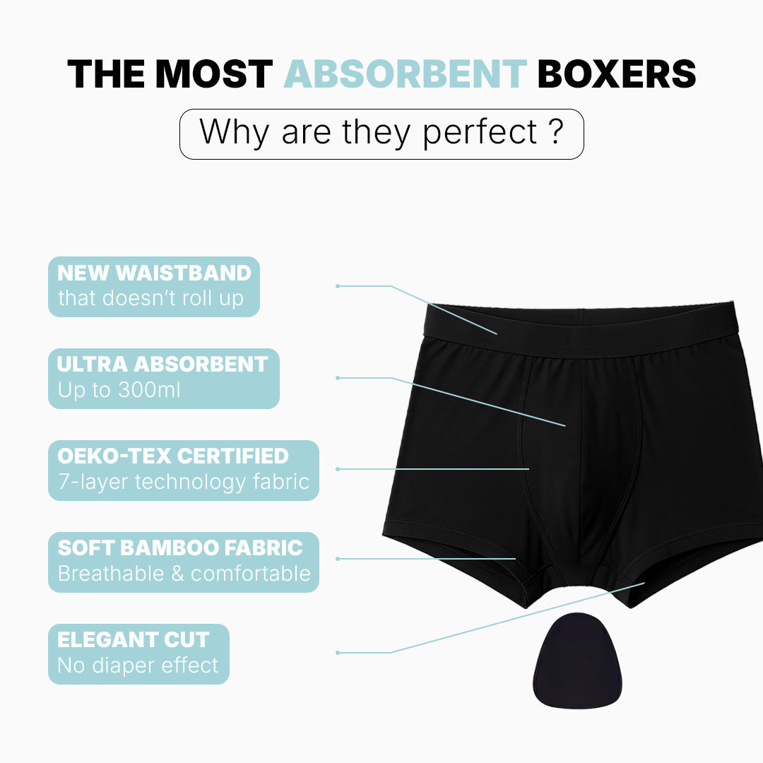 Absorbent Boxer for Light Leaks