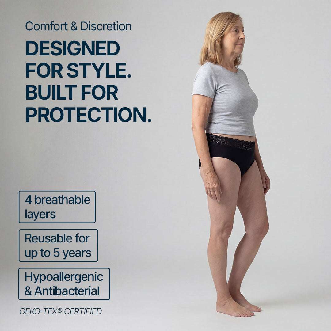 Women's Lace-Waistband Washable Incontinence Pants