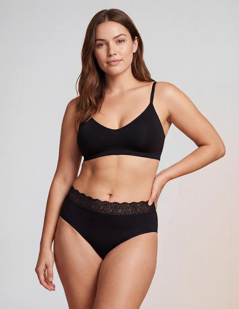 Lace-Waistband Washable Incontinence Pants
