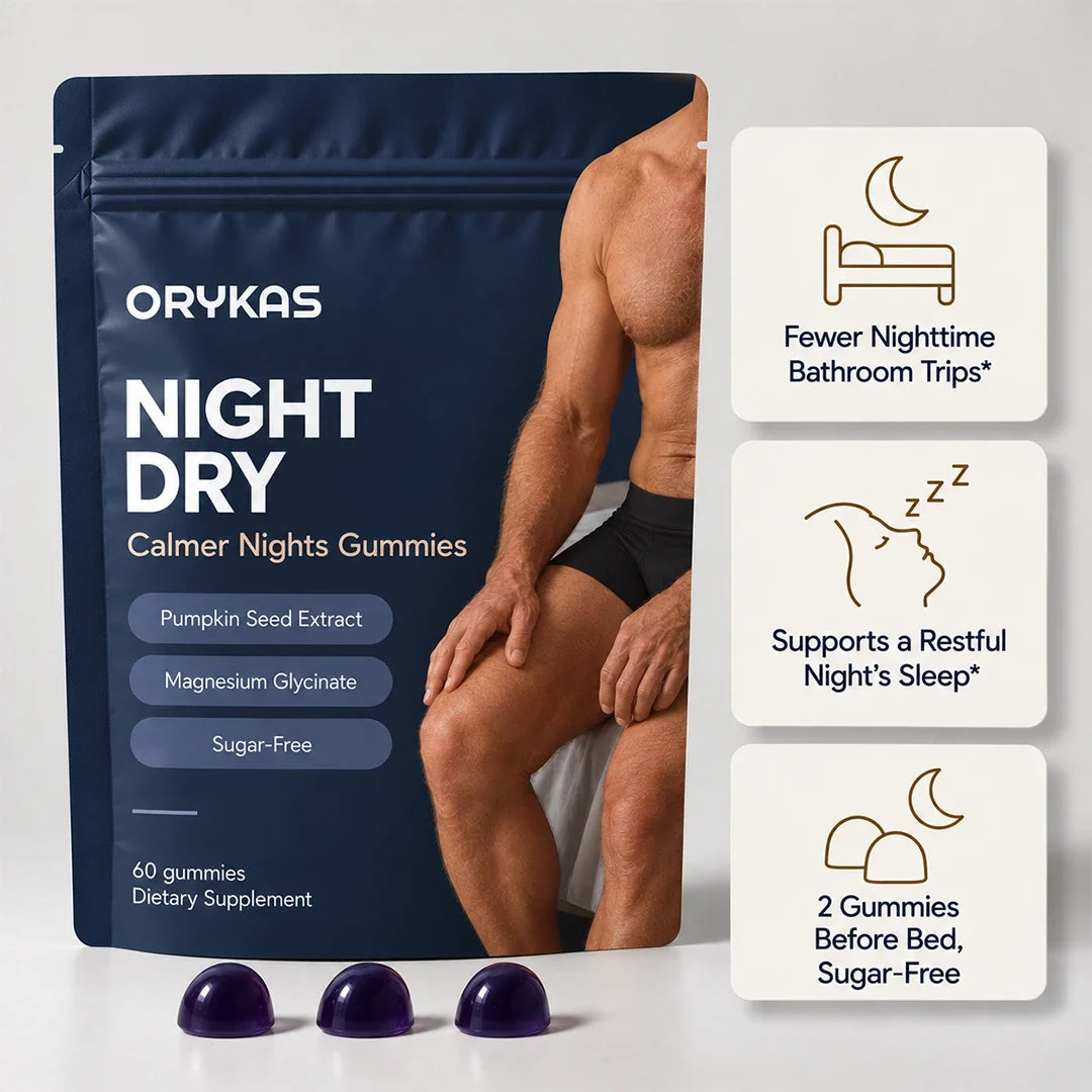 Orykas Night Dry Gummies for Men pouch