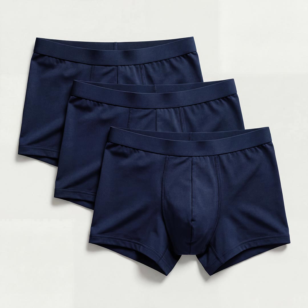 3-Pack of Ultra-Absorbent Navy Blue Boxer Shorts