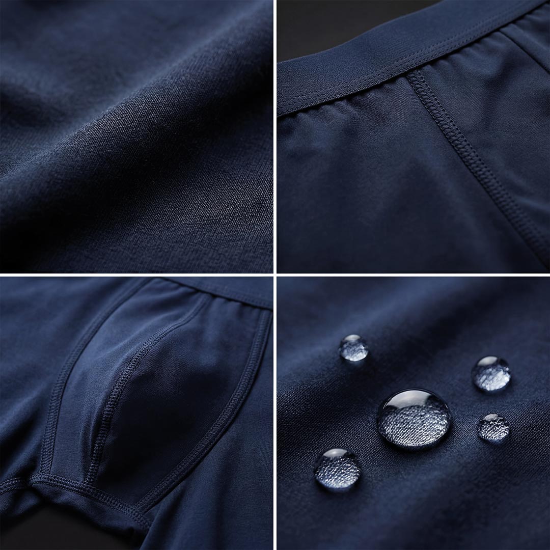 3-Pack of Ultra-Absorbent Navy Blue Boxer Shorts