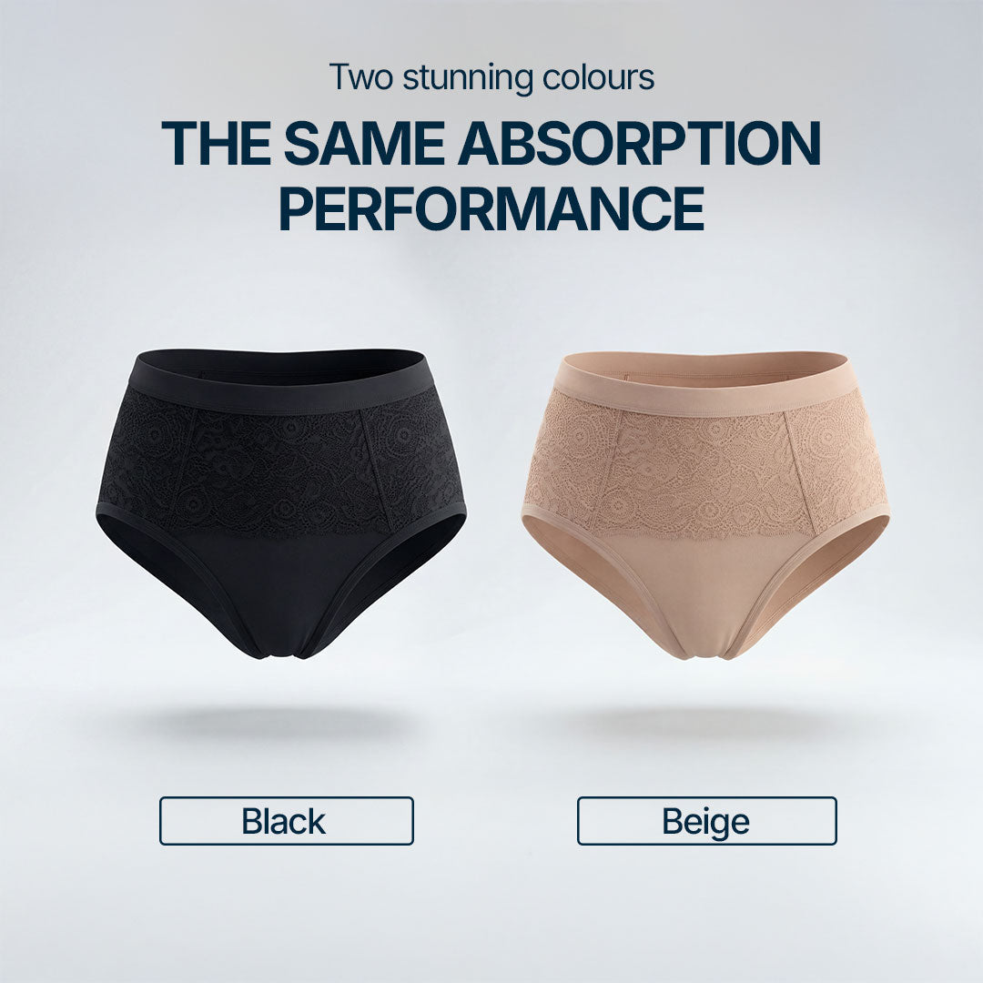 Lifestyle photo of Orykas women's reusable incontinence knickers — confident new mum after NHS childbirth