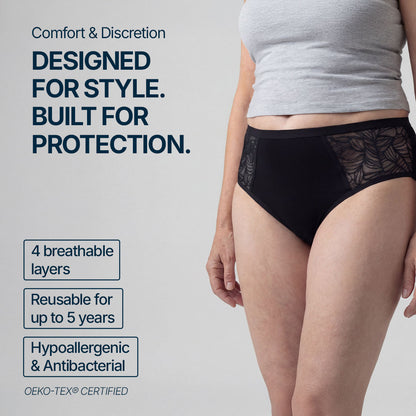 Orykas washable incontinence underwear pack laid flat — reusable British alternative to disposable pads