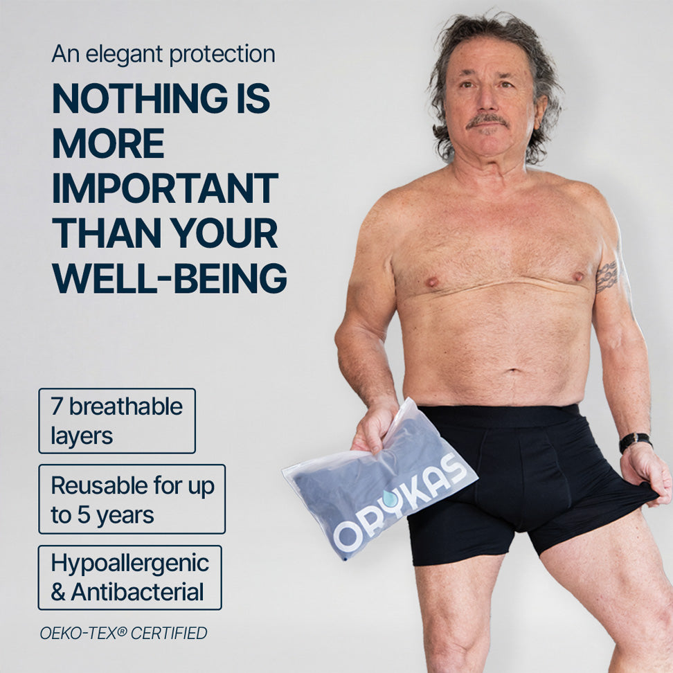 Orykas incontinence underwear value pack folded neatly — OEKO-TEX certified bamboo fibre